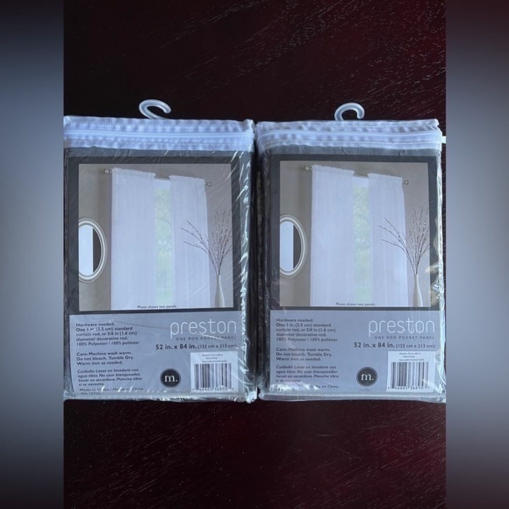 Preston Sheer Rod Pocket Panels Gray 52in x 84in Two Panels